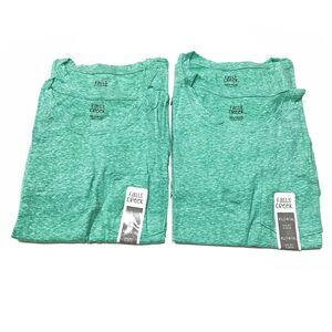 NWT Boys XL 14-16 Green Short Sleeve T-Shirt 100% Cotton Falls Creek Lot Of 4